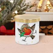 Xmas Bug Art Robin Candle 9x9x10cm image