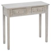 2 Drawer Console Table in Washed Grey 80x30x76cm image