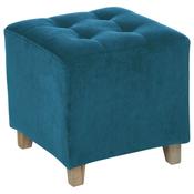 Leon Teal Velvet Pouffe 35x35x35cm image