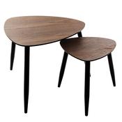 Mileo 2pc Walnut Veneer Nest Tables L60x60x48cm image