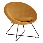 Evan Ochre Velvet Occasional Chair 76x73cm image