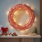 Red Gold Braid Wreath D40cm LED image