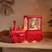 All Aboard Red Train Snow Lantern H17cm LED image