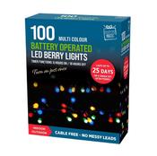 LED Berry Lights 100 Battery Operated Timer Multi image