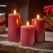 13cm Flameless Pillar Candle Red image