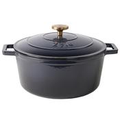 Zyle Cast Iron Round Casserole Grey 27cm image