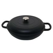 Zyle Cast Iron Round Shallow Casserole Black 30cm image