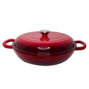 Zyle Cast Iron Round Shallow Casserole Red 30cm image