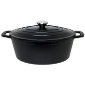 Zyle Cast Iron Oval Casserole Black 28cm image