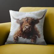 Highland Cow In Bath Cushion 45x45cm image