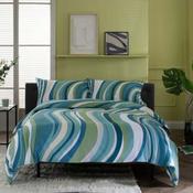 Deyong Smith Wave Green Cotton Duvet Set image