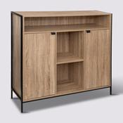 Aliaj Black Metal and Natural Wood Sideboard image