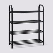 Black Metal and Plastic 8-pair Shoe Rack 64x50cm image
