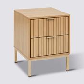 2 Drawer Tasso Bedside Table Natural 52x40x40cm image