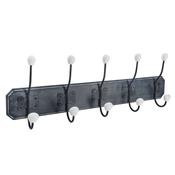Grey 5 Hook Wall Coat Rack 60x20cm image