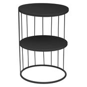 2 Tier Black Metal Round Side Table H52 x W36cm image