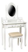 White Dressing Table Set with Stool 75x40x141cm image