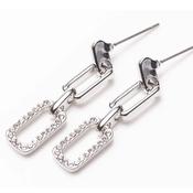 Silver Square Diamond Earrings image