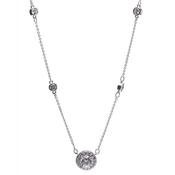Yellow Gold Circular Round Cut Diamond Pendant image