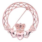 Newgrange Rosegold Claddagh Brooch