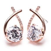 Rosegold Cross Diamond Earrings Pair