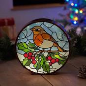 PanelArt Festive Robin Round LED Lantern D25cm image