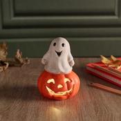 Spooky Kin Ghost on Pumpkin H13cm image