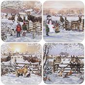 Christmas Donkey Set of 4 Assorted Coasters