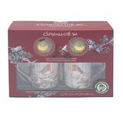 2 Christmas Robins Chocolate Bomb Mug Sets