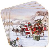 Santa Set of 4 Coasters