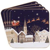 Xmas Blue Tinsel Town Coasters Set of 4