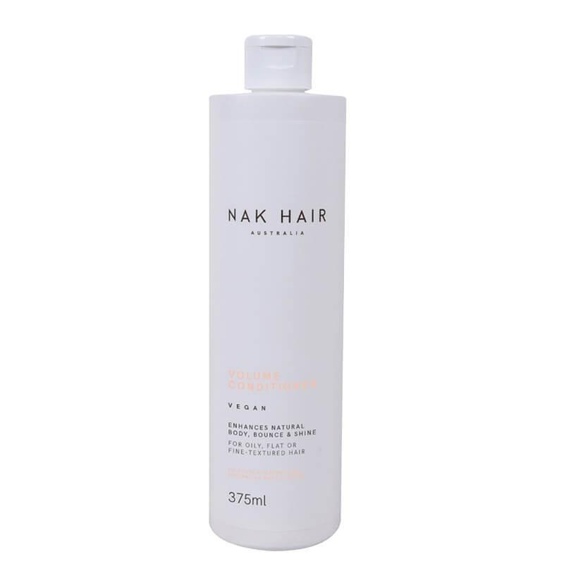 NAK Volume Conditioner 375ml Vegan Enhances Natural Body, Bounce & Shine for Oily, Flat or Fine-Textured Hair