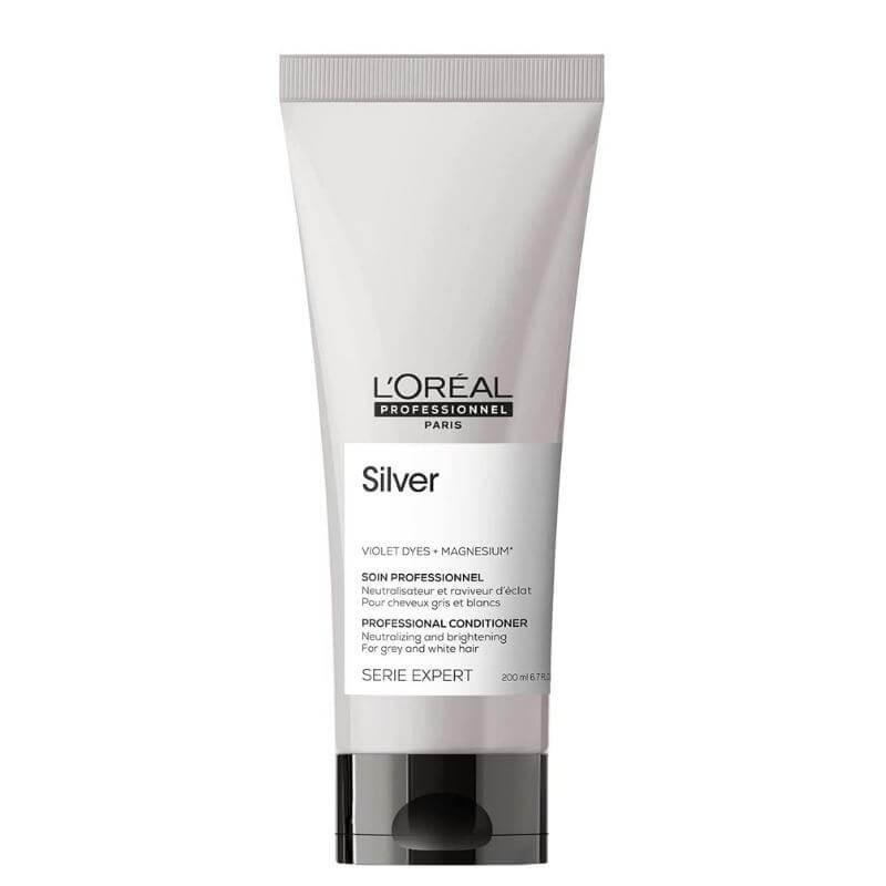 L'Oréal Professionnel Silver Conditioner for Grey, White or Light Blonde Hair - Neutralizing and Brightening - 200ml