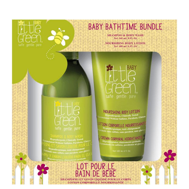Little Green Baby Bathtime Bundle Shampoo & Body Wash Nourishing Body Lotion Hypoallergenic Clinically Tested Formulated Without Sulfates Parabens Gluten