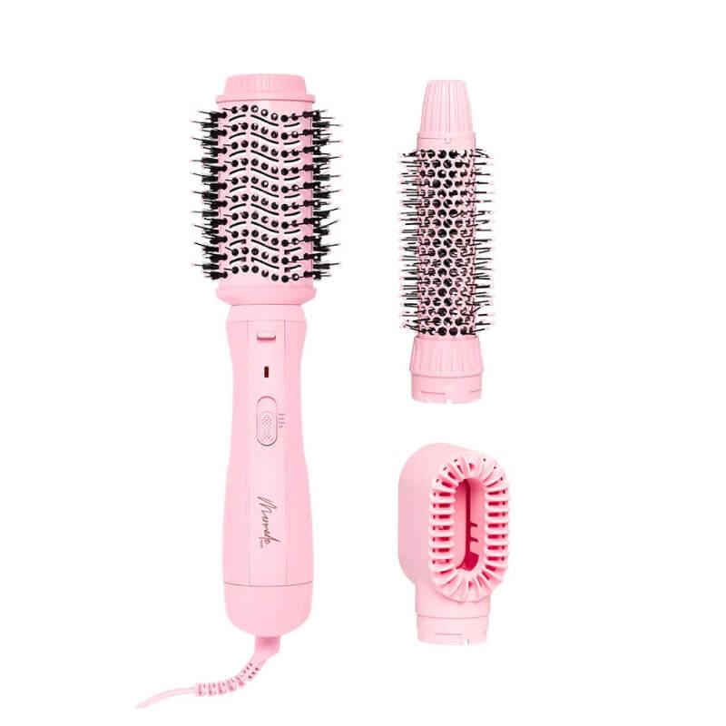 Mermade Hair Interchangeable Blow Dry Brush Pink for All Hair Types with Interchangeable Heads, Bristles, 3 Attachments