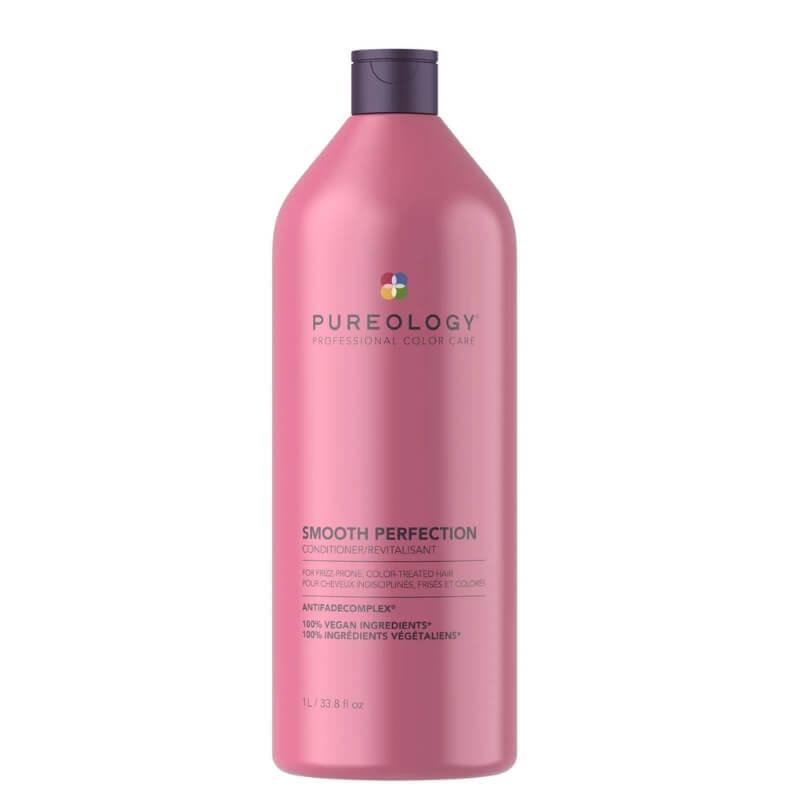 Pureology Smooth Perfection Conditioner 1L for Frizzy, Unruly Hair, AntiFadeComplex, Vegan Ingredients