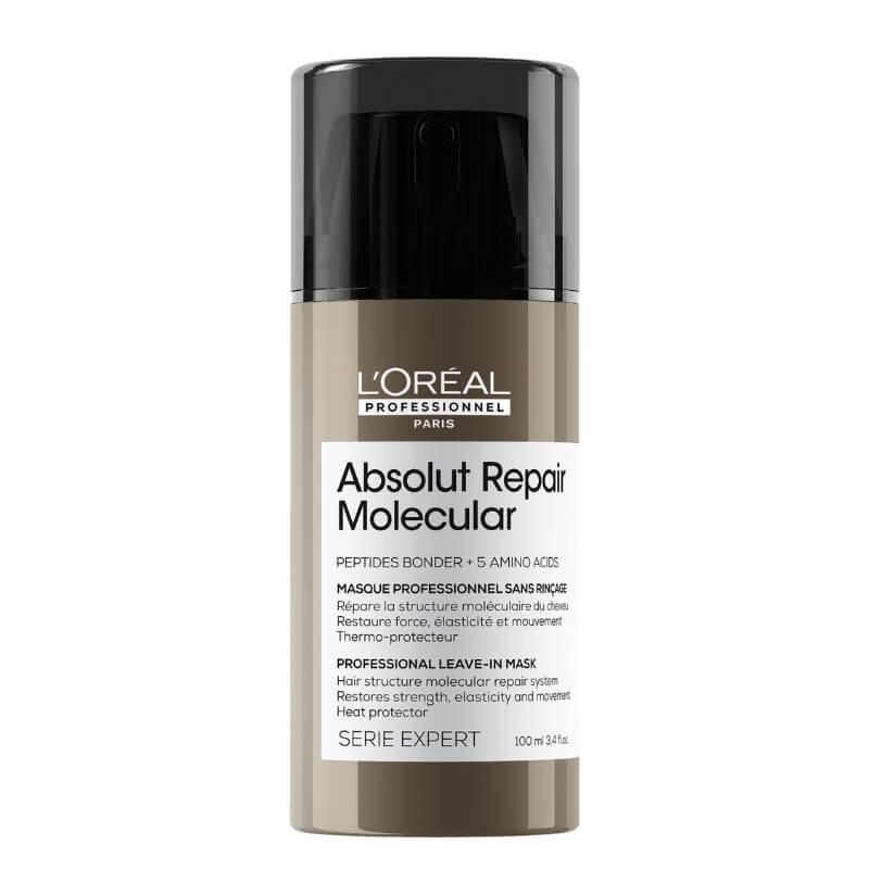 L'Oréal Professionnel Absolut Repair Molecular Leave-in Mask 100ml for Damaged Hair - Molecular Repair, Strength, Elasticity, Movement, Heat Protector