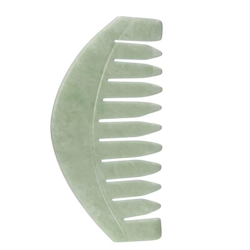 Act+Acre Scalp Gua Sha Tool Comb Jade Stone Green for Hair Care