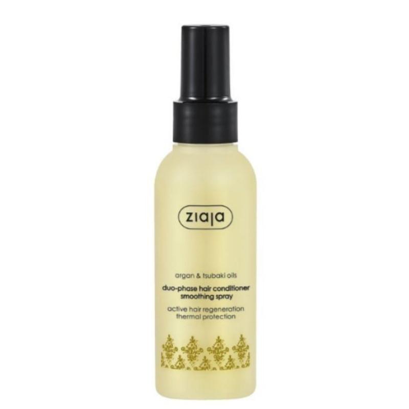 Ziaja Argan & Tsubaki Oils Duo-phase Hair Conditioning Spray 125ml for Dry & Damaged Hair, Smoothing, Thermal Protection