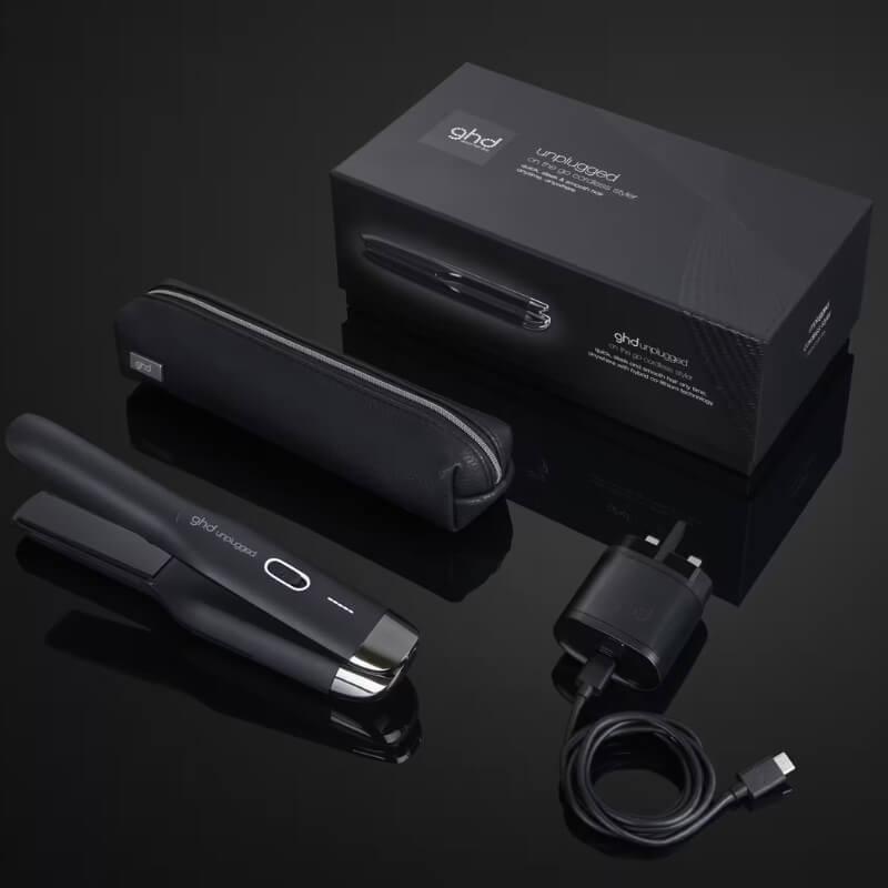 ghd Unplugged Cordless Styler - Black with Travel Pouch and Charger