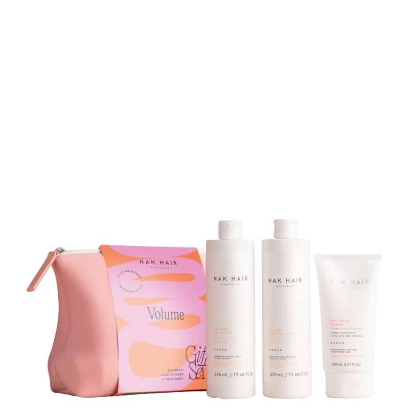 NAK Volume Gift Set Trio Shampoo Conditioner Creme for Fine Flat Hair