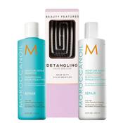Moroccanoil Moisture Repair Shampoo &amp; Conditioner Duo with FREE Detangling Hairbrush image