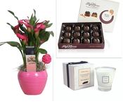 Calla Plant, Candle &amp; Chocolates