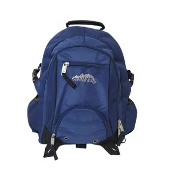 Ridge53 Bolton Backpack Navy O/S Nylon Waterproof Rain Cover Triple Stitched Padded Shoulder Straps AirChannel Lumbar Support Durable Handle Interior Organiser Pockets Water Bottle Side Pockets