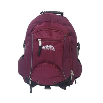 Ridge53 Bolton Backpack Maroon Nylon with Zippers, Handle, Buckle, Pockets