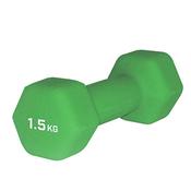 HEX DUMBBELL (SINGLE) - 1.5KG NEOPRENE COVERED - GREEN - O/S; Green image