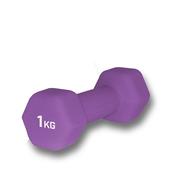 HEX DUMBELL (SINGLE) - 1KG NEOPRENE COVERED - PURPLE - Purple; O/S image