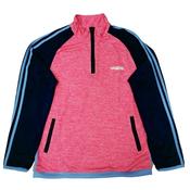 GIRLS ERRIGAL HALF ZIP TOP - MELANGE PINK/NAVY/SKY - Pink; Age 3/4 image