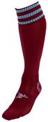 3 Stripe Pro Football Socks - Maroon/Sky - Sz 7-11; Maroon