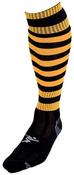 Hooped Pro Football Socks - Black/Amber - Sz 7-11; Black